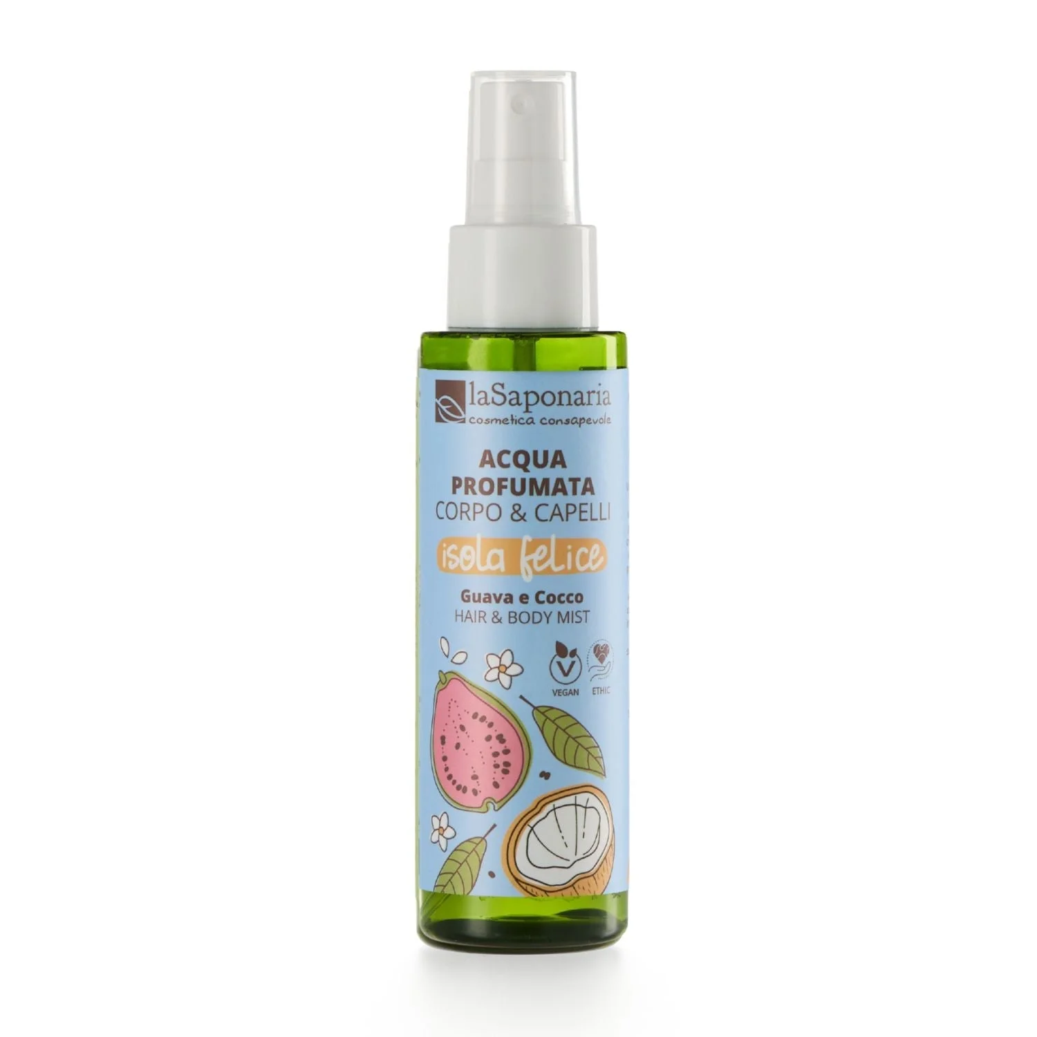 laSaponaria Body & Hair Mist Telová hmla Happy Island - kokos & guava (100 ml) - na telo aj vlasy