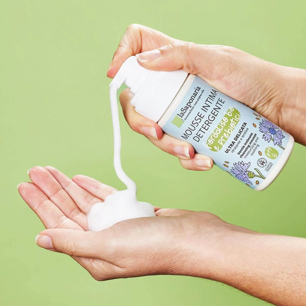 laSaponaria Intímna umývacia pena s nevädzou & prebiotikami BIO (100 ml) - vhodná pre deti aj obdobie menopauzy
