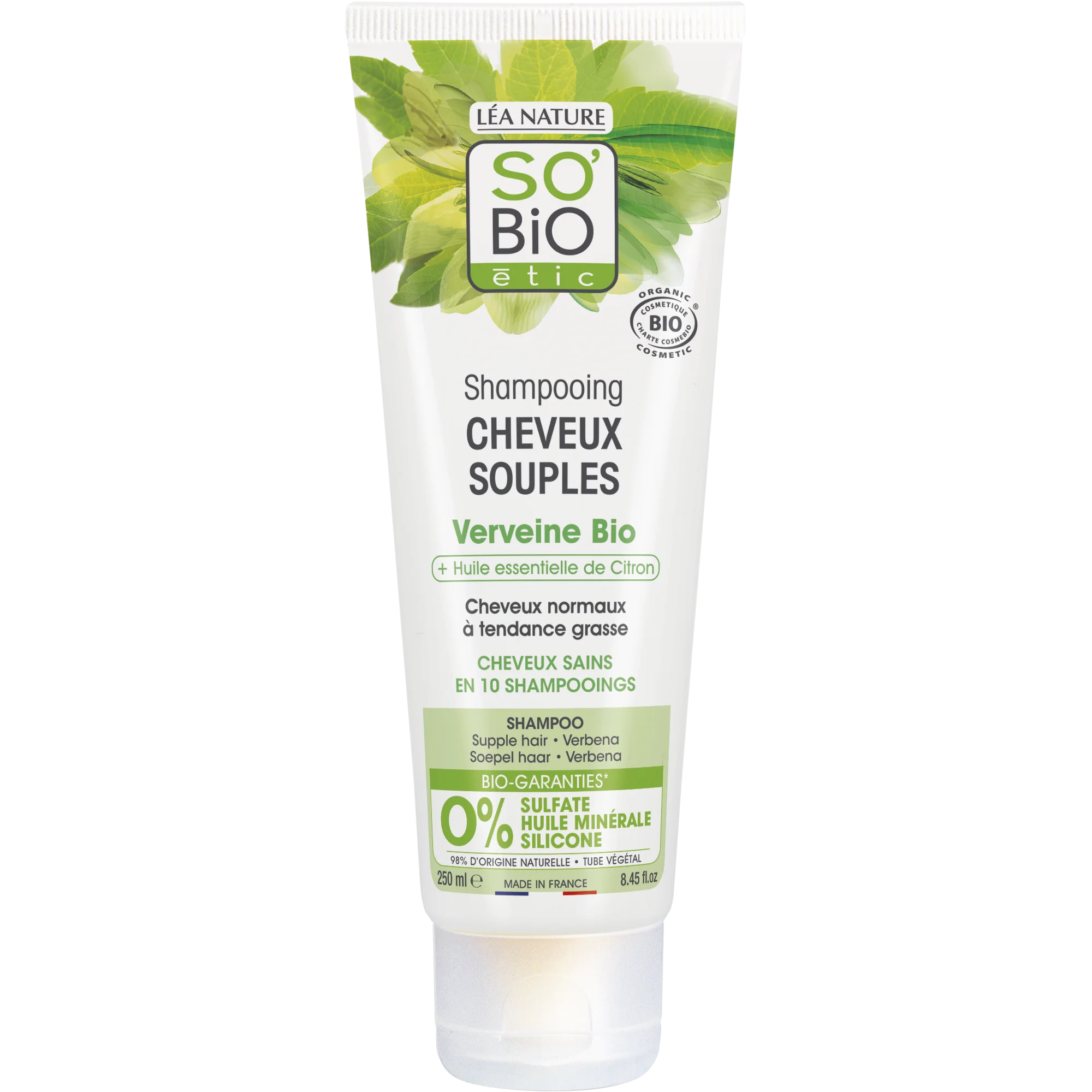 SO’BiO étic Jemný šampón verbena-citrón BIO (250 ml) - ideálny pre mastné vlasy