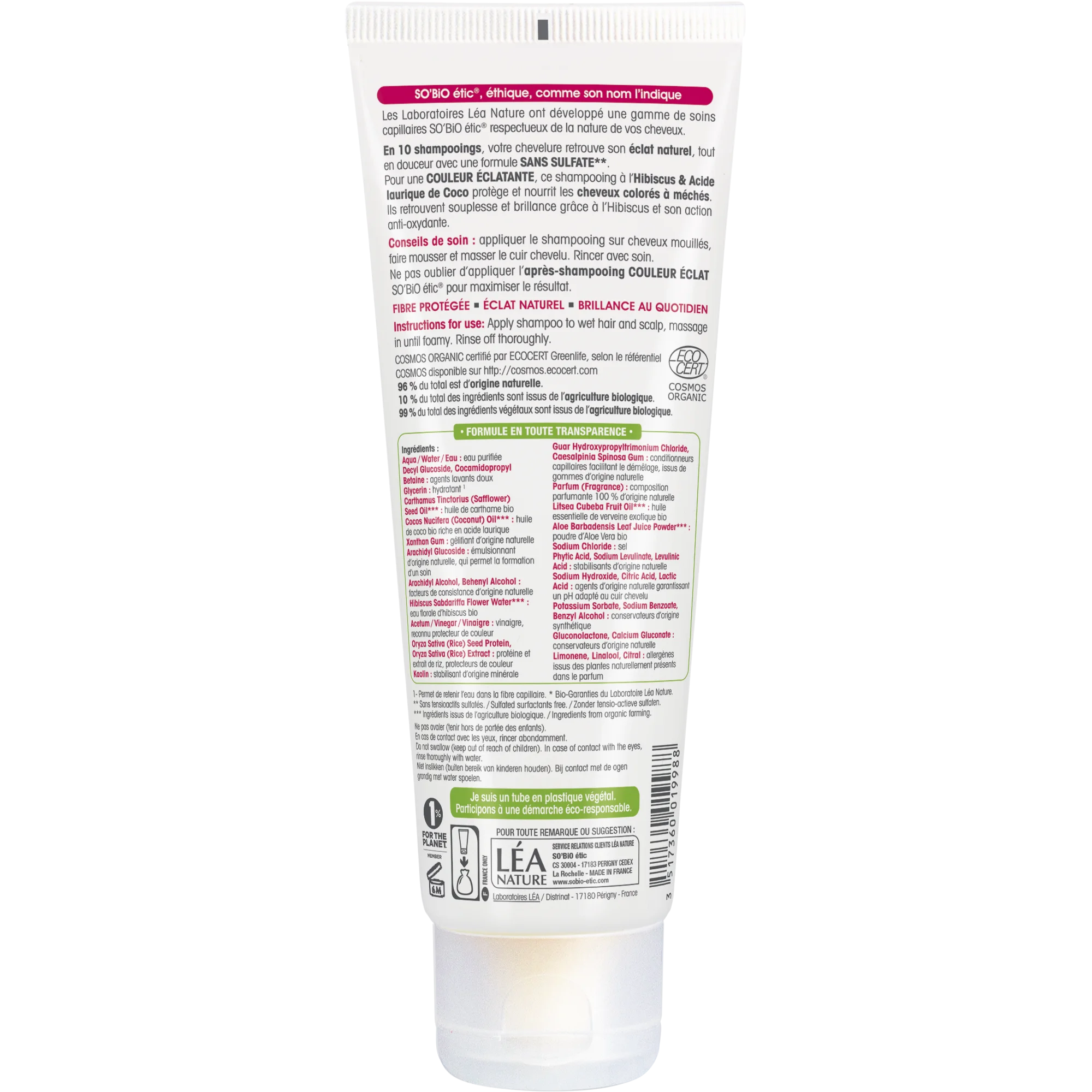 SO’BiO étic Šampón pre farbené a melírované vlasy s BIO ibištekom (250 ml) - udržiava žiarivú farbu