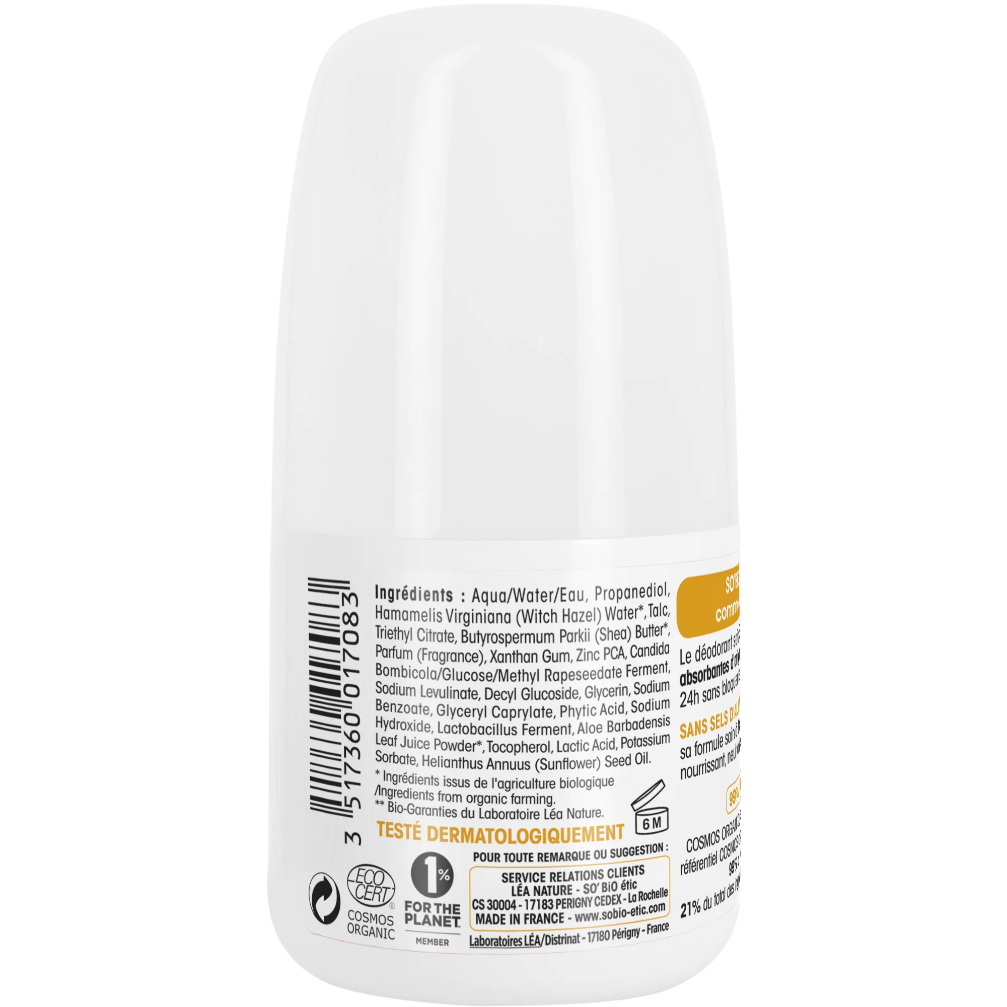 SO’BiO étic Dezodorant roll-on 24h Nutrition+ s BIO karité (50 ml) - účinný až 24 hodín