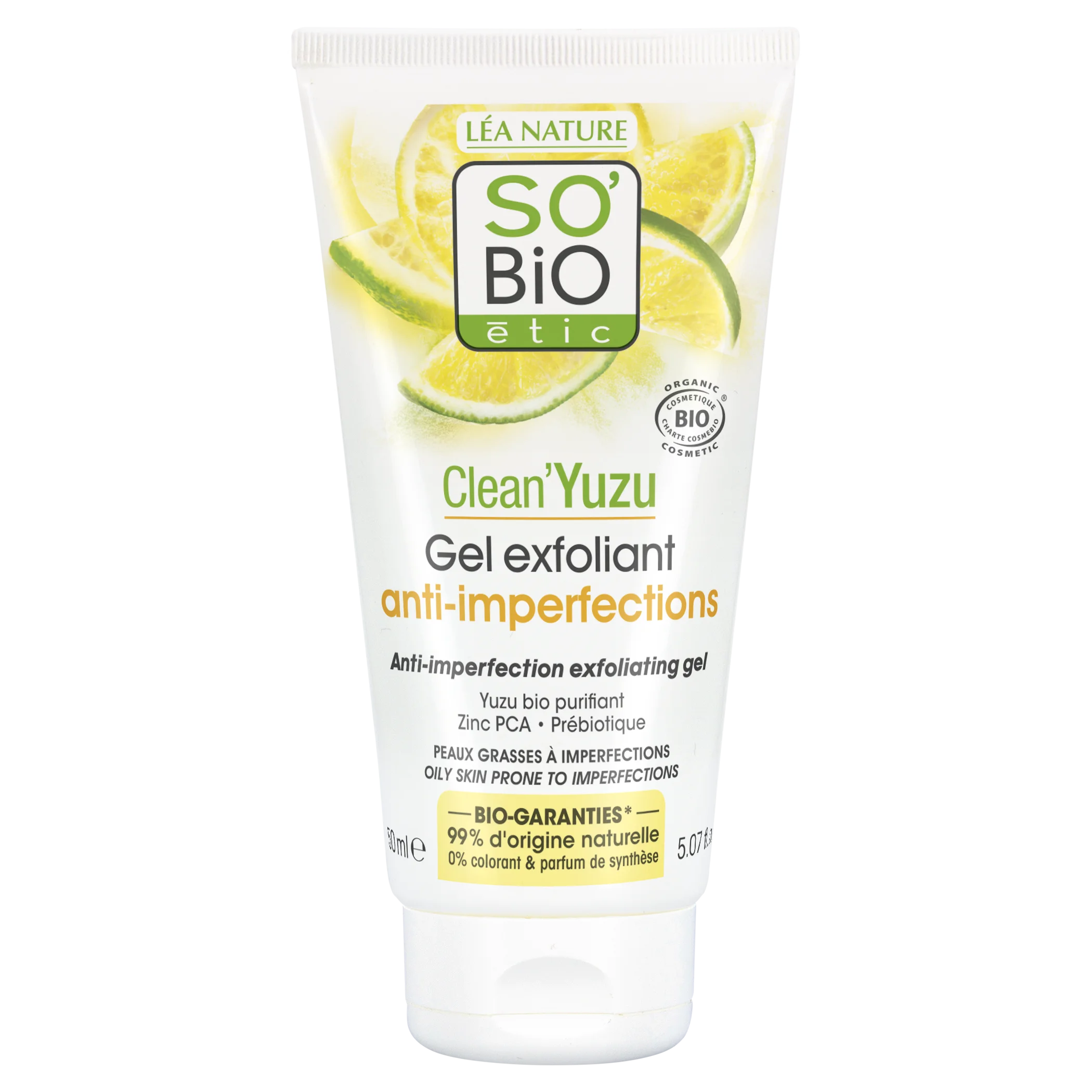 SO’BiO étic Pleťový exfoliačný gél - Clean Yuzu BIO (150 ml) - ideálny pre mastnú pleť