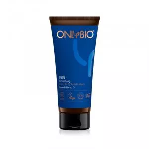 OnlyBio Osviežujúci prípravok na umývanie tváre, tela a vlasov pre mužov (200 ml) - s konope a levanduľou