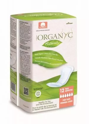 Organyc Popôrodné materské vložky (12 ks) - 100% organická bavlna, 6 kvapiek
